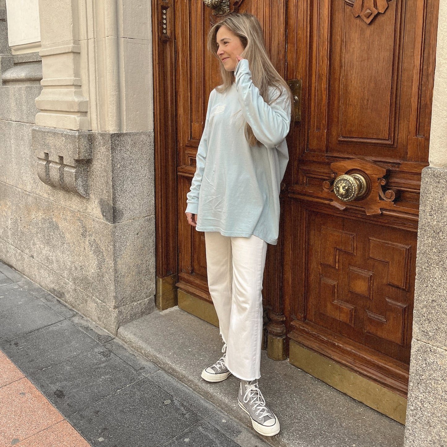 soft sky long tee