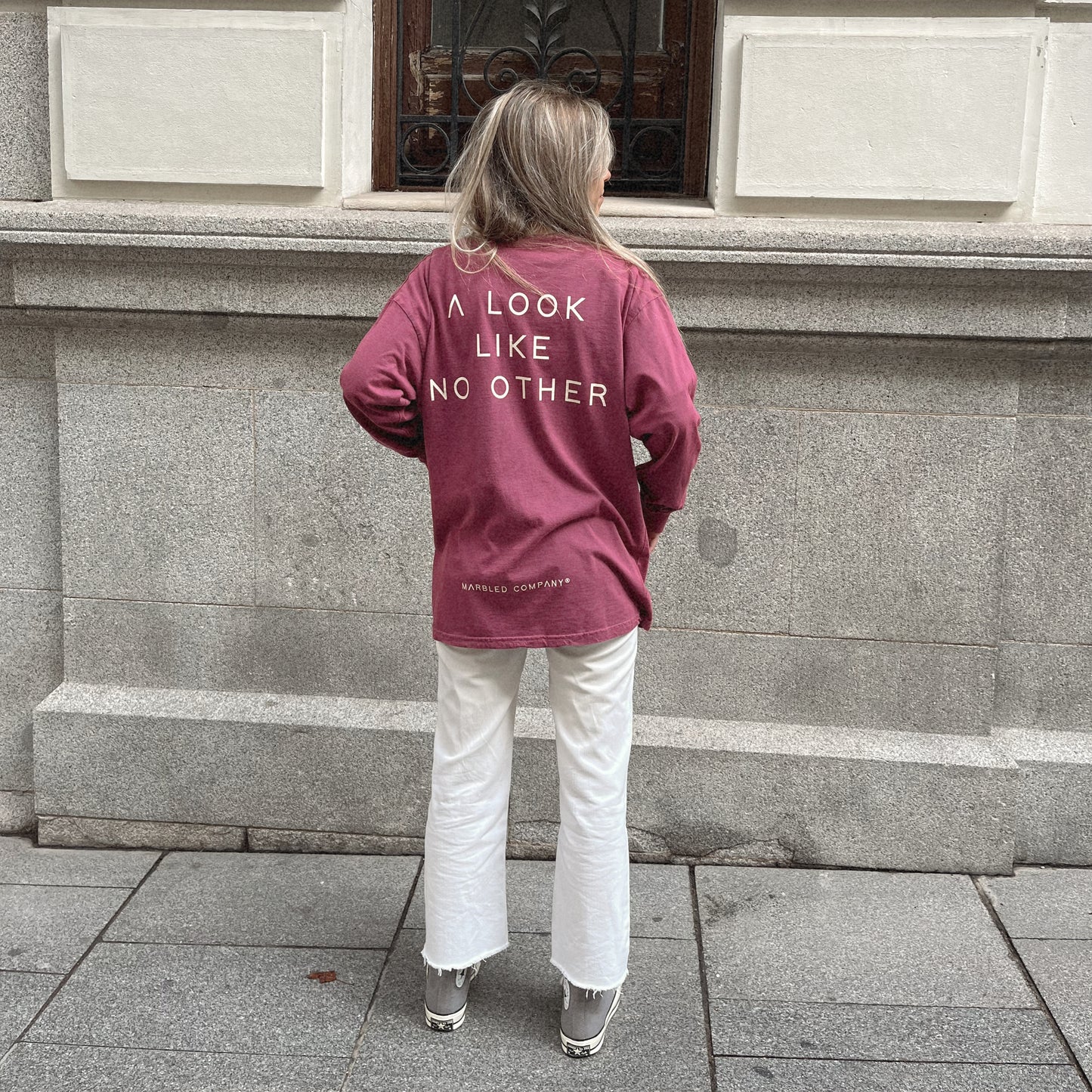 burgundy long tee