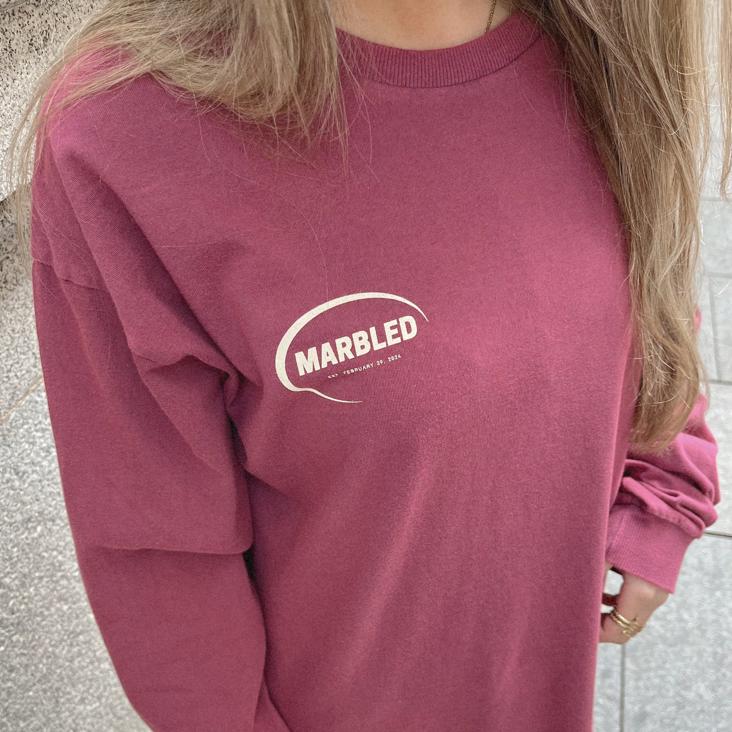 burgundy long tee