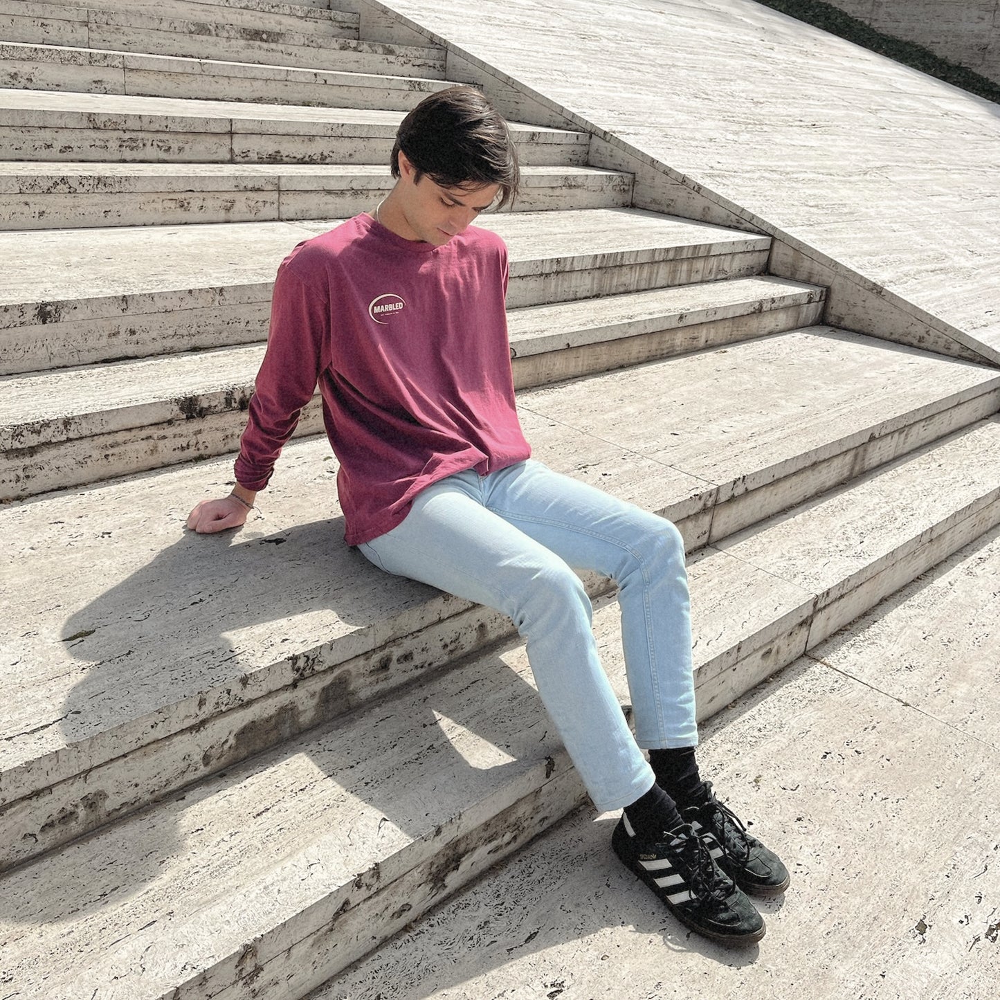 burgundy long tee